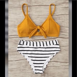 NEW!! Tie Front Bikini with High Waisted Bottoms